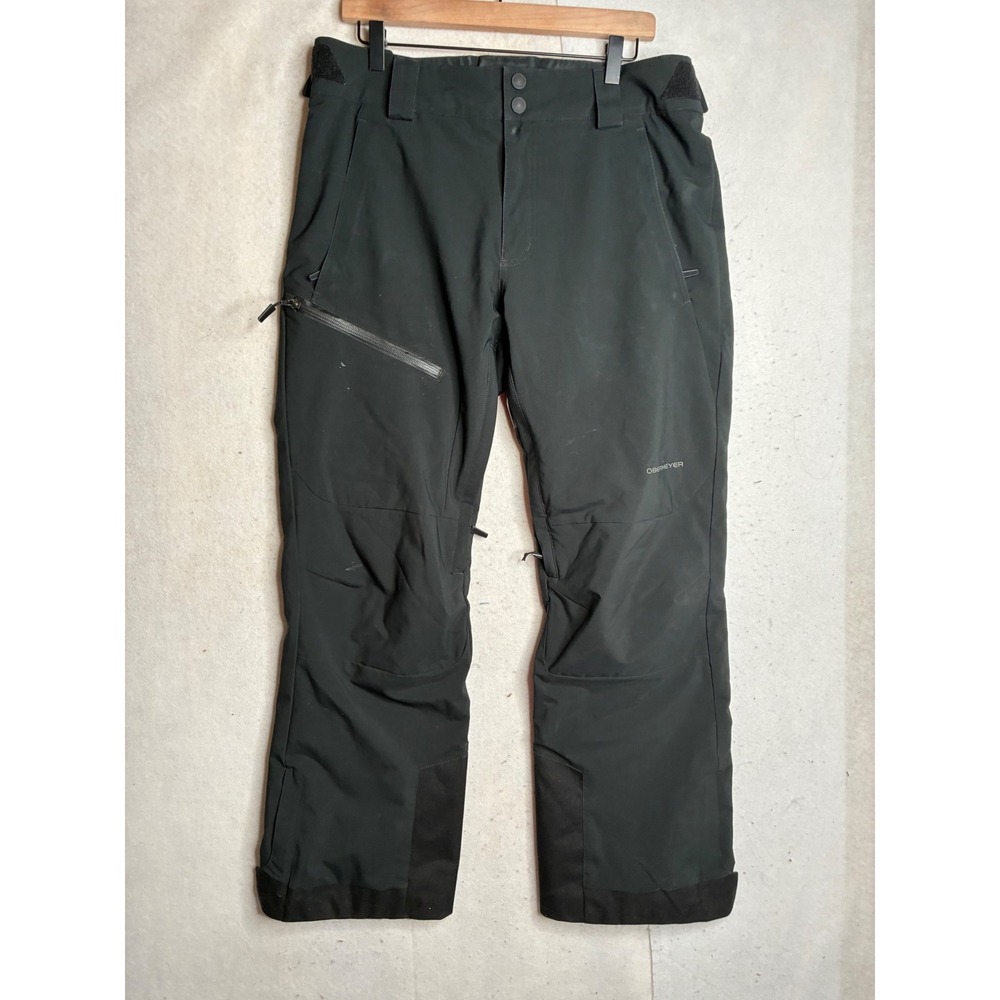 Obermeyer Mens Ski Pants Black Insulated Snow Pants Size Medium 36x32